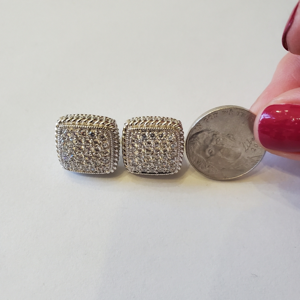 Judith Ripka Pave Diamonique Earrings - Picture 12 of 13